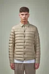 Moncler Bourdon Down-paneled Overshirt In Beige