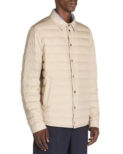 Moncler Bourdon Quilted Shirt Jacket In Medium Beige