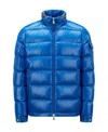 Moncler Brendann Logo-patch Quilted Jacket In Blue