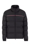 Moncler Puffer Jacket With High Collar And Quilted Design In Black