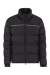 Moncler Puffer Jacket With High Collar And Quilted Design In Black