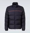 Moncler Puffer Jacket With High Collar And Quilted Design In Blue