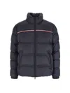 Moncler Puffer Jacket With High Collar And Quilted Design In Blue