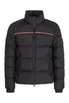 Moncler Puffer Jacket With High Collar And Quilted Design In Blue