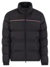 Moncler Puffer Jacket With High Collar And Quilted Design In Blue