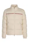Moncler Short Down Jacket High Collar In Neutral