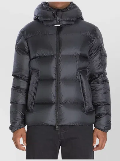 Moncler Boxy Puffer Jacket Adjustable Hood In Blue