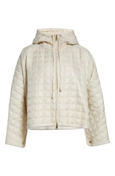 Moncler Boxy Quilted Nylon Cape Coat In Neutral