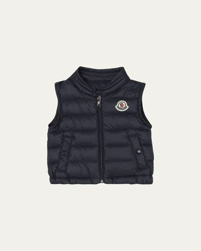 Moncler Kids' Boy's Amaury Puffer Vest In Navy Blue