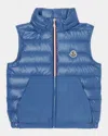 Moncler Boy's Apatou Tri-stripe Puffer Vest In Blue