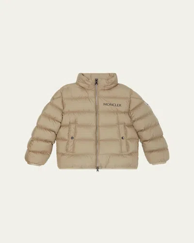 MONCLER BOY'S BAJAN AIRSOFT HOODED ZIP-FRONT DOWN JACKET