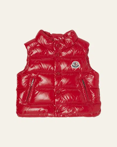 Moncler Kids' Boy's Bernard Quilted Down Vest In Red