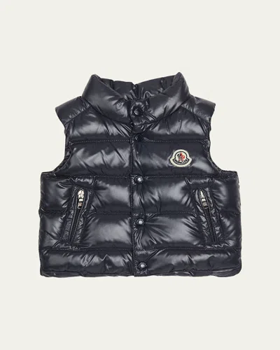 Moncler Kids' Boy's Bernard Shiny Vest In Blue