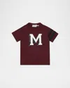 Moncler Boy's Big M Graphic Short-sleeve T-shirt In Burgundy