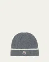 Moncler Boy's Cable-knit Beanie In Gray