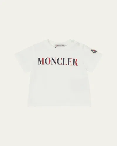 Moncler Kids' Boy's Chest Logo Short-sleeve T-shirt In White