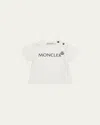 Moncler Boy's Classic Logo-print T-shirt In White