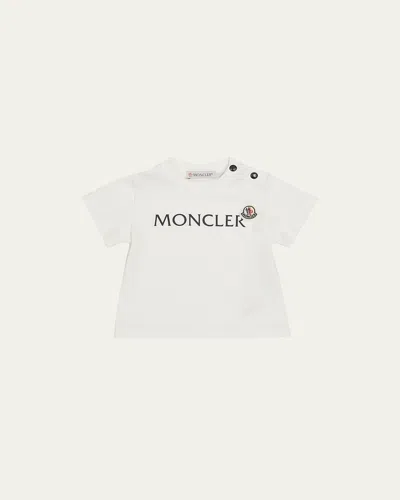 Moncler Kids' Boy's Classic Logo-print T-shirt In White