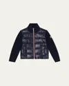 Moncler Boy's Combo Puffer Down Cardigan