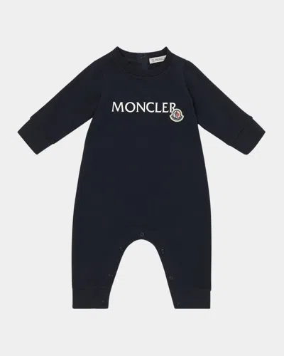 Moncler Kids' Boy's Coverall W/ Classic Logo In Blue