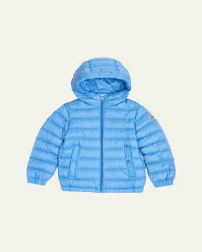 Moncler Kids' Boy's Dilar Hooded Down Jacket In Blue