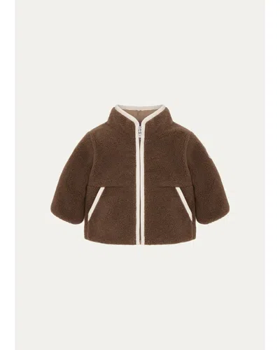 Moncler Kids' Boy's Duxent Teddy Down Jacket In Brown