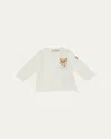 Moncler Boy's Embroidered Logo Teddy Bear T-shirt In White