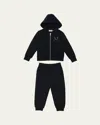 Moncler Boy's Embroidered M Hoodie & Joggers In Black