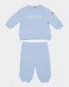 Moncler Kids' Boy's Embroidered Sweatshirt & Pants Set In Blue