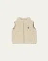 Moncler Boy's Ernst Sherpa Down Vest In Neutral