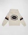 Moncler Rugby Motif Cotton Hoodie, Boy, Beige, Size: 8y In Beige