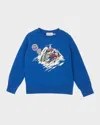 Moncler Boy's Graphic Skii Sweatshirt In Blue