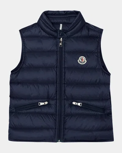 Moncler Kids' Boy's Gui Puffer Vest In Navy Blue