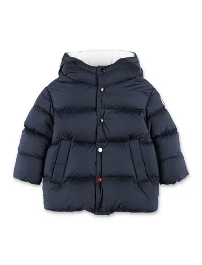 Moncler Boy's Hooded Puffer Jacket In Blue