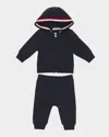 Moncler Boy's Hoodie & Jogger Pants Set In Blue