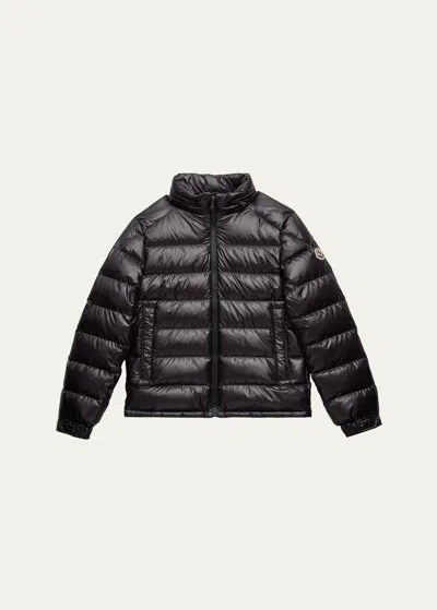 Moncler Kids' Jens Quilted Hooded Shell-down Jacket 4-14 Years In Black