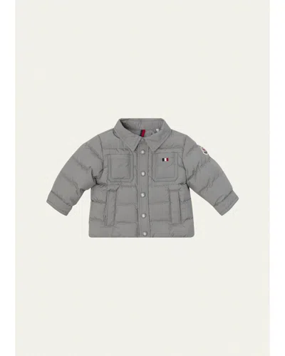 Moncler Kids' Boy's Kaelen Down Jacket In Gray