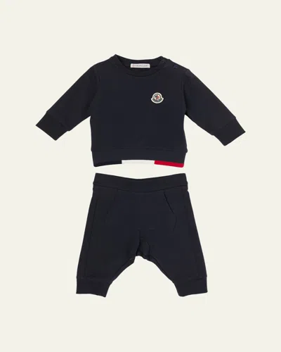 Moncler Kids' Boy's Knit Sweatshirt & Sweatpants Set In Black