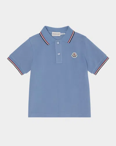 MONCLER BOY'S LOGO-APPLIQUE SHORT-SLEEVE POLO SHIRT