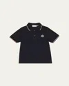 Moncler Kids Ss Polo In Blue