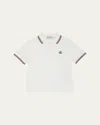 Moncler Kids' Boy's Logo-applique Short-sleeve Polo Shirt In White