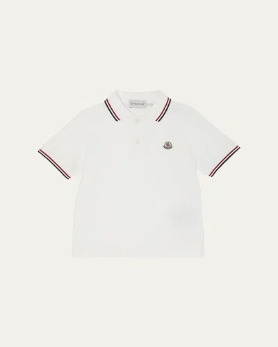 MONCLER BOY'S LOGO APPLIQUÉ SHORT-SLEEVE POLO SHIRT