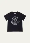 Moncler Kids' Boy's Logo Bell Graphic T-shirt In Navy