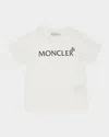 Moncler Boy's Logo-print Short-sleeve Shirt In White