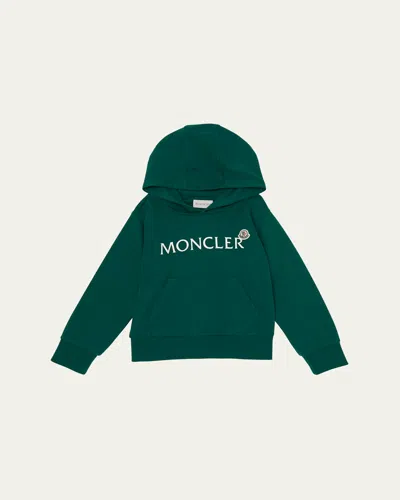 Moncler Kids' Boy's Logo-print Hoodie In Black