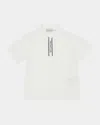 Moncler Boy's Logo-print Polo Shirt In White