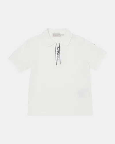 Moncler Kids' Boy's Logo-print Polo Shirt In White
