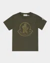 Moncler Boy's Logo-print Short-sleeve T-shirt In Green