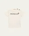Moncler Boy's Logo-print T-shirt In White
