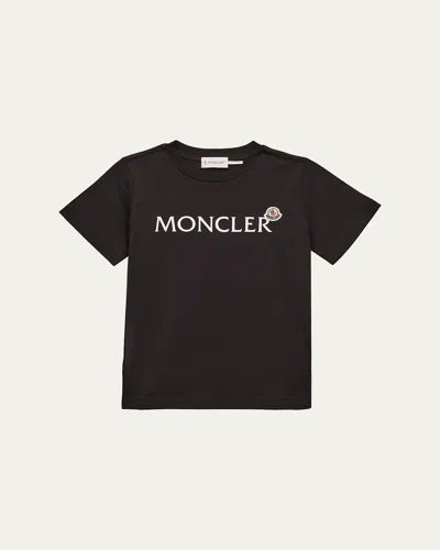 Moncler Kids' Boy's Logo Short-sleeved Cotton T-shirt In Brown